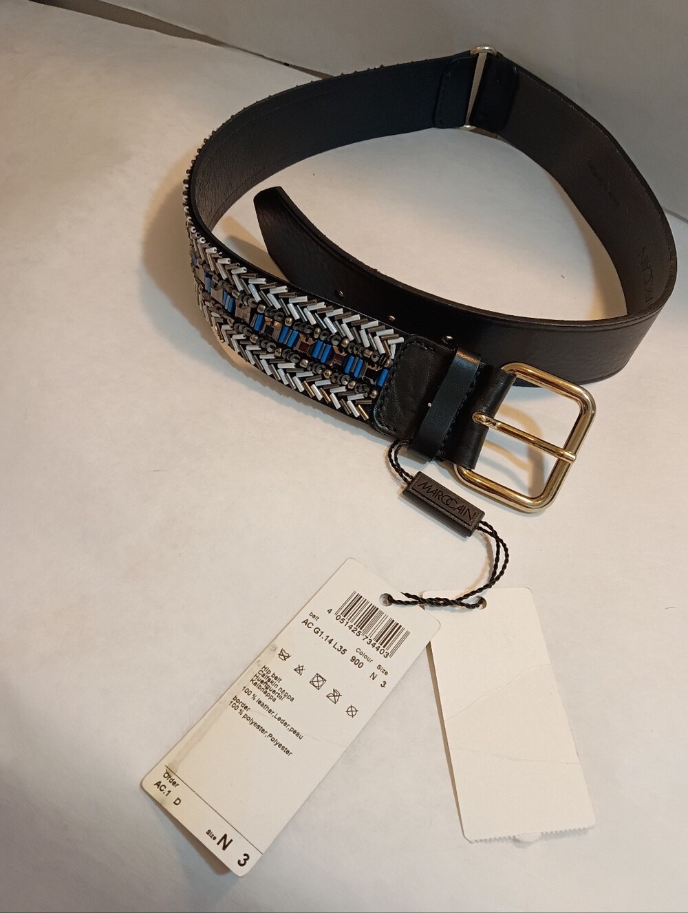 NEW MARC CAIN leathe Details Women's belt N3 Made In Germany S/M